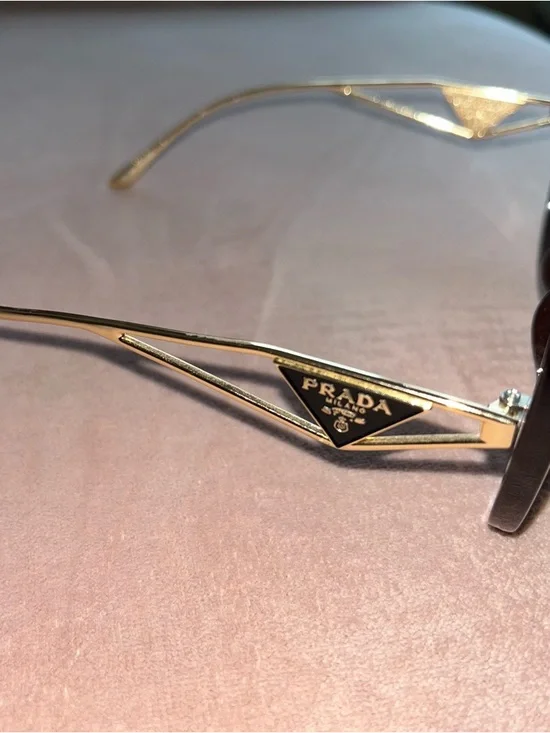 Prada Black and Gold Thick Frame Sunglasses - Picture 2 of 5